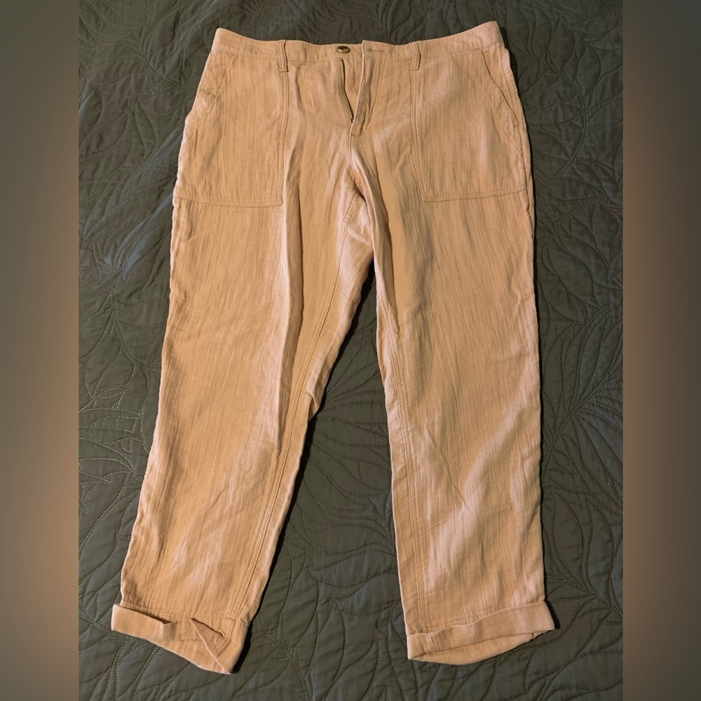 Old Navy Cropped Linen Cuffed Pants